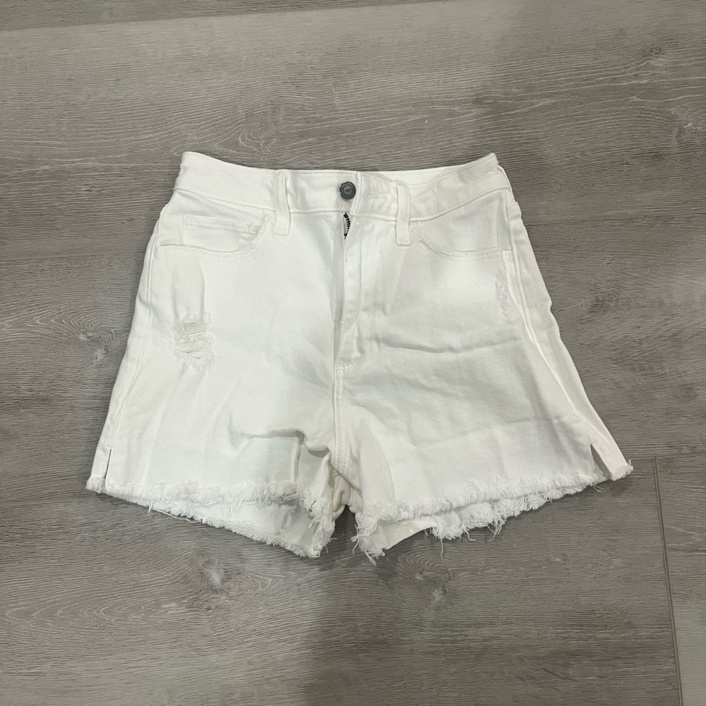 White denim Mom shorts